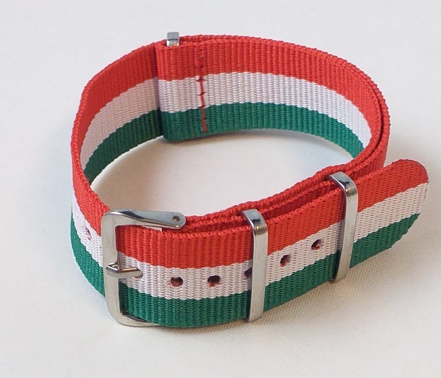 *Nytt Nato Armband till klocka Italienska färger 20 mm Klockarmband Nylonband