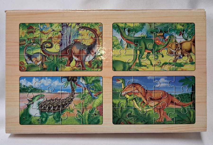 Put Wooden together of Children's Picture 4 Dinosaurier PUZZLE