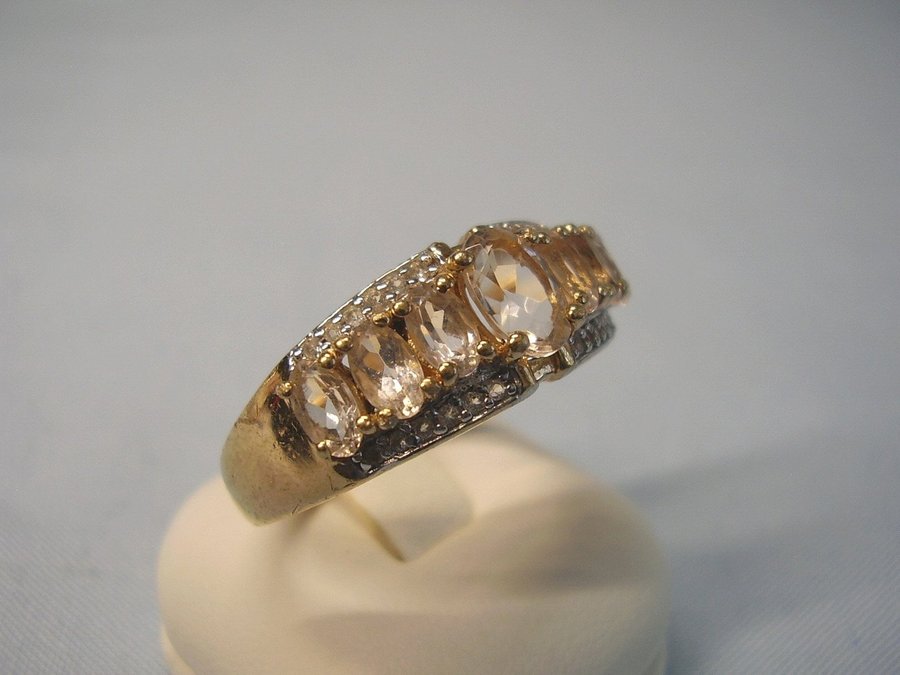 DESIGNER MORGANIT - VIT TOPAZ RING GULDPLATERAD signerad / MORGANIT RING