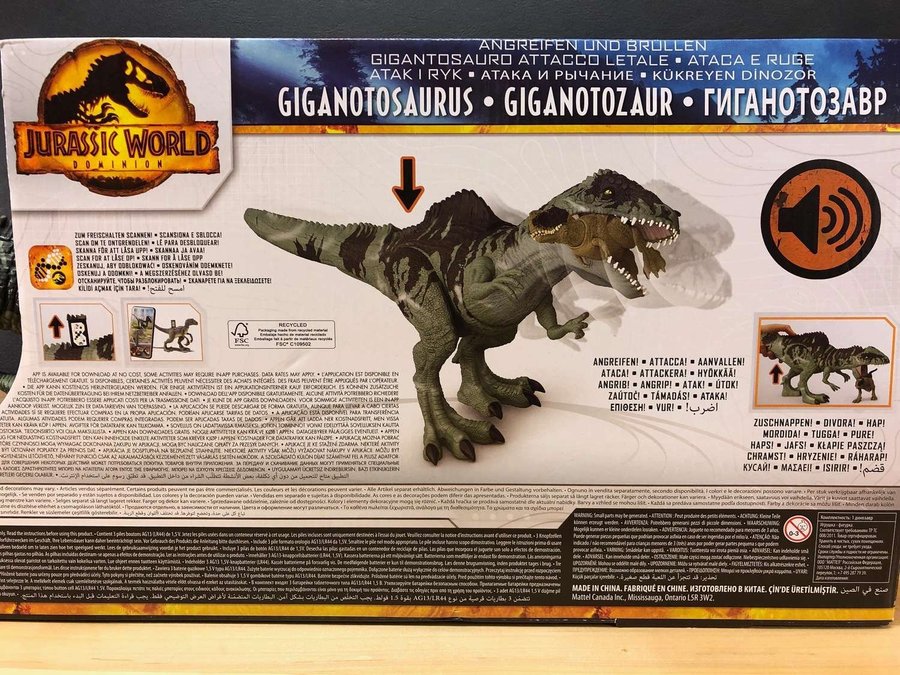 Jurassic World leksaksfigur/dinosaurie "Giganotosaurus" - oöppnad/förseglad!