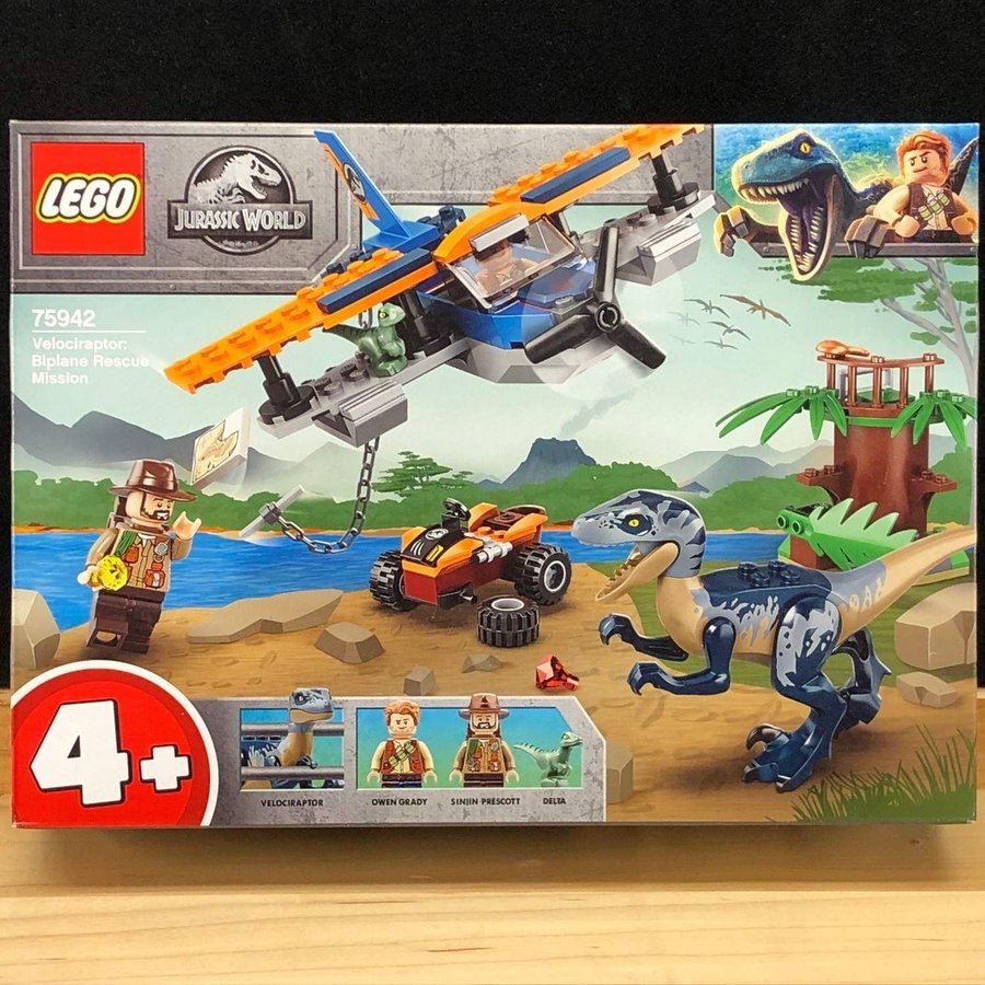 LEGO Jurassic World 75942 "Räddningsuppdrag med biplan" -från 2020 oöppnad!