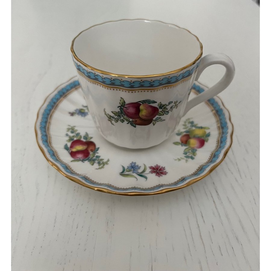 Spode England Trapnell Sprays coffee cup w saucer kaffekopp m fat