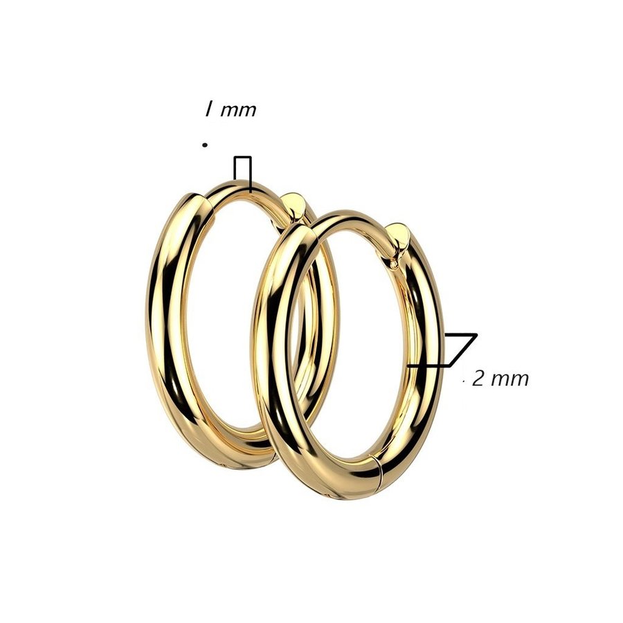 REA___REA___1 Par 8 mm Hoops örhängen i guldpläterad 316L stål