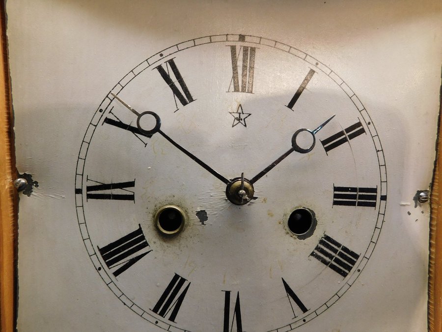 Klocka Antik Junghans Mantelklocka Med tillbehör 29 x18 cm