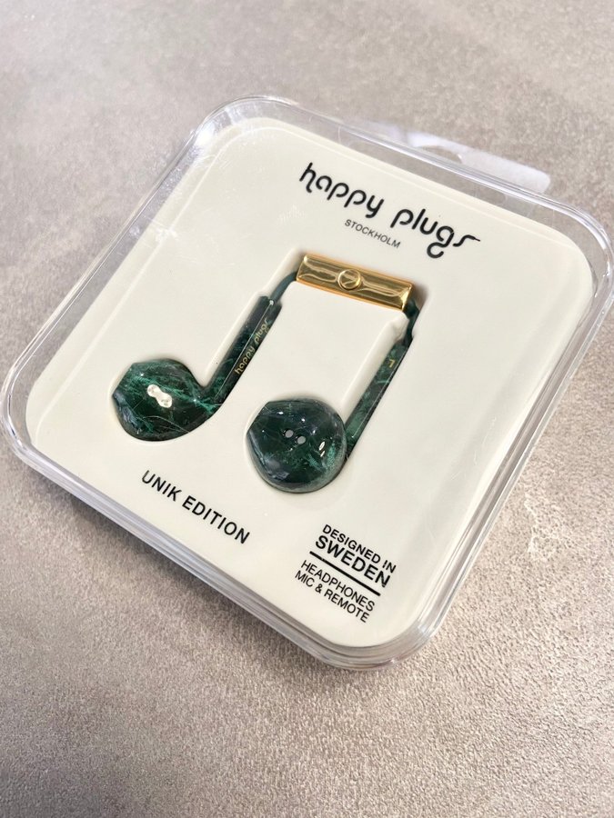 NYA! Happy Plugs In-ear Unik Earbud Hörlurar mikrofon Happy Plugs Marmor Marble