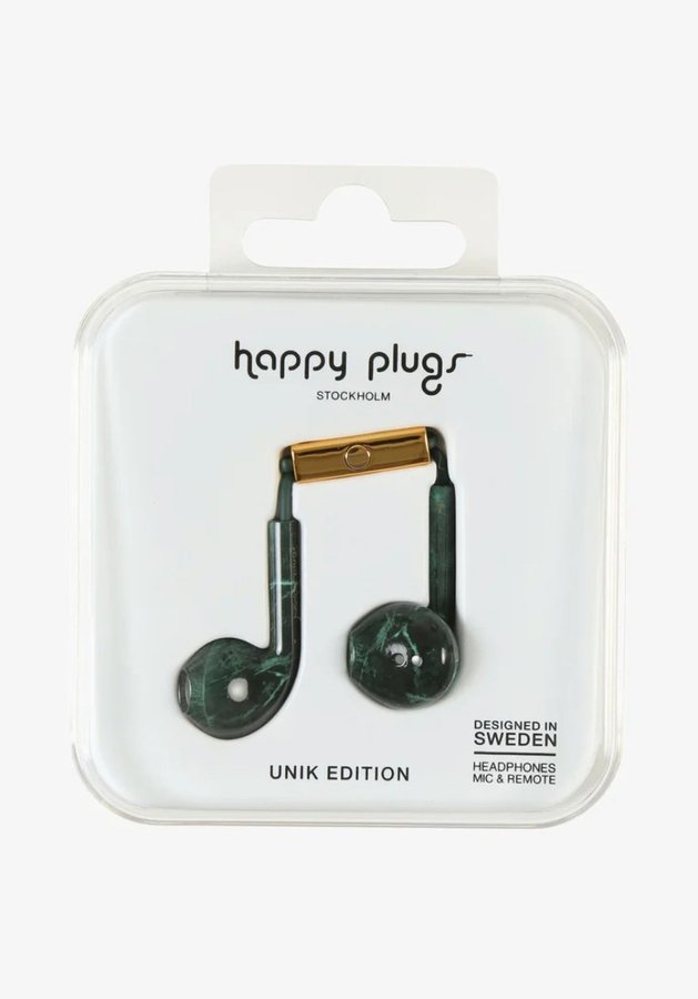 NYA! Happy Plugs In-ear Unik Earbud Hörlurar mikrofon Happy Plugs Marmor Marble