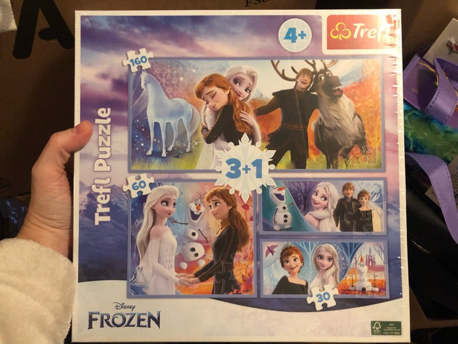 3+1 pussel med Frost Elsa Anna Disney 4+