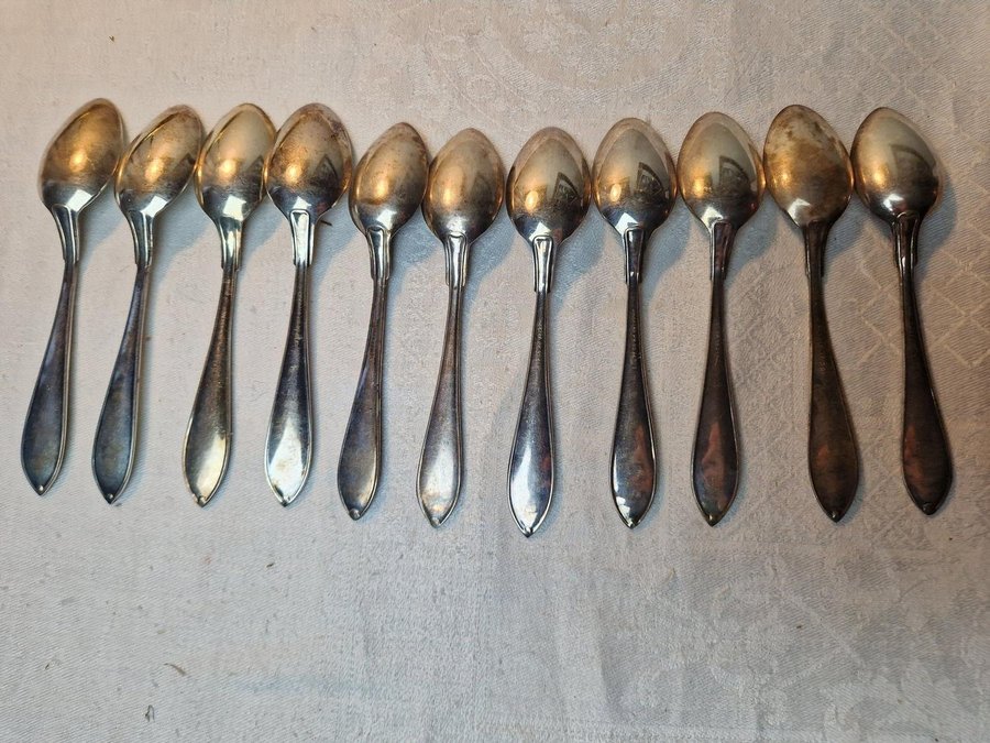 12 st kaffeskedar nysilver RETRO VINTAGE