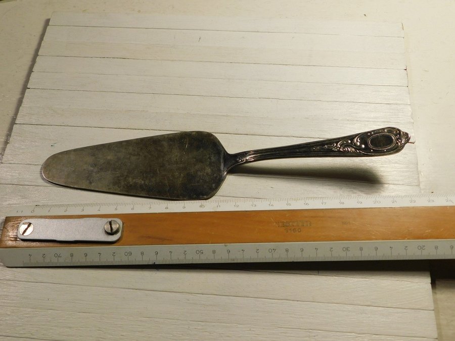 Tårtspade Ny Silver Vintage Tårtspade Stämplad nr 2