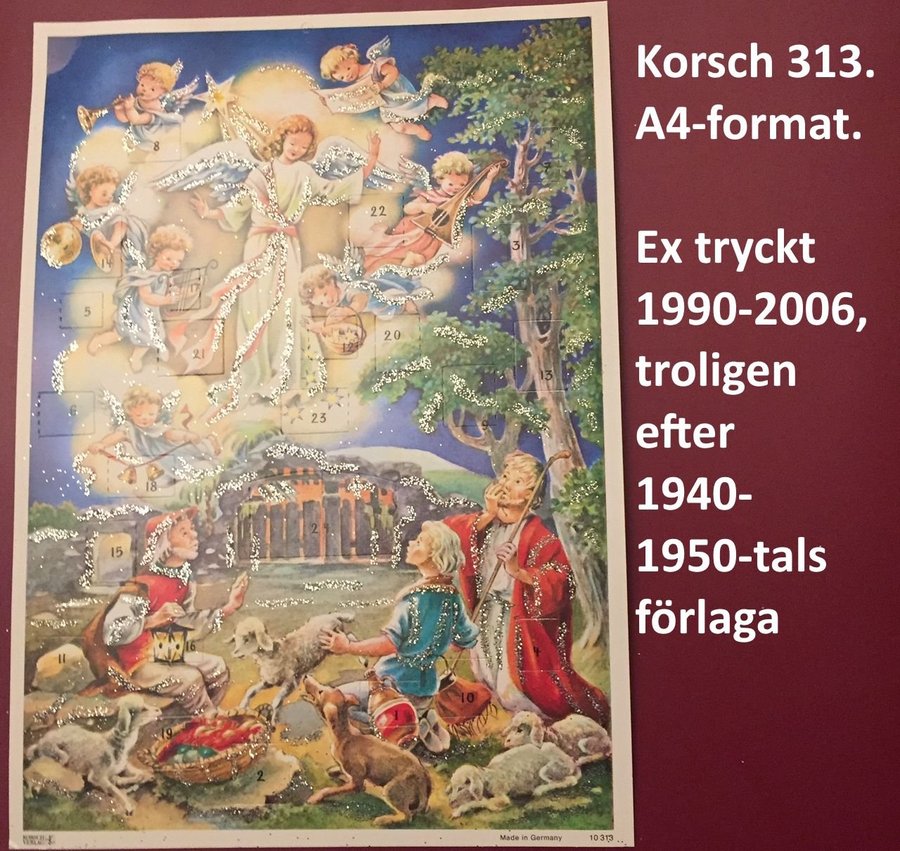 Adventskalender KORSCH 313 Herdarnas häpnad 1990-2006 A4=20x30cm