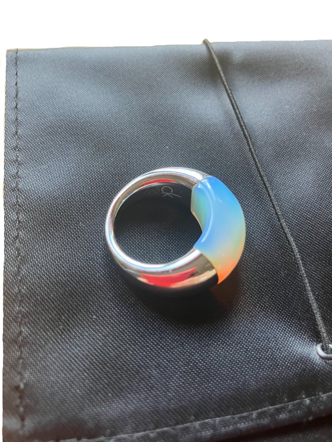 Calvin Klein storlek 6 'Ellipse' ring med blå månsten CK Jewellery inkl ask