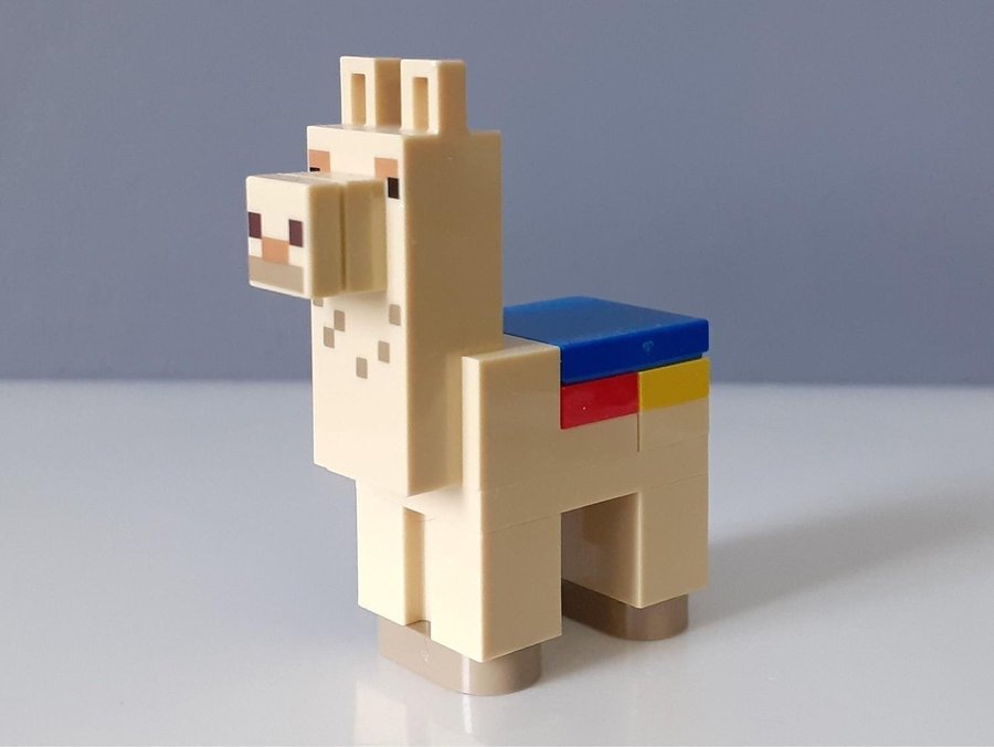 Lego Minecraft Lama Alpacka Djur Mob figur Beige Ljust Brun