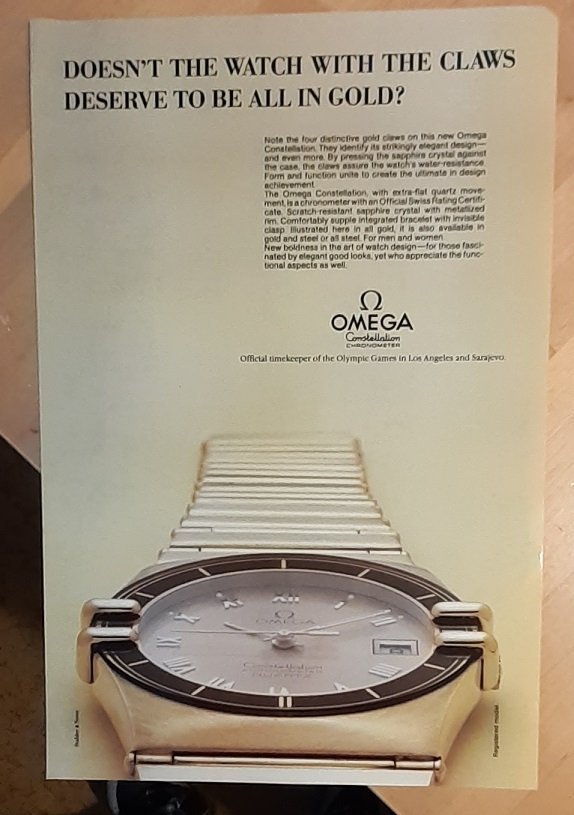 Omega Constellation USA annons från 1984