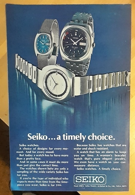 Seiko USA annons från 1972