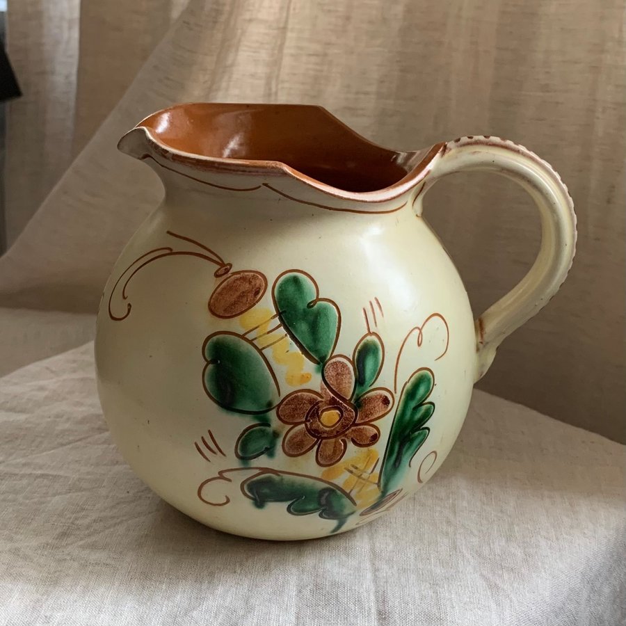 Tillbringare/Kanna Gabriel keramik vintage -30-40tal med ordspråk