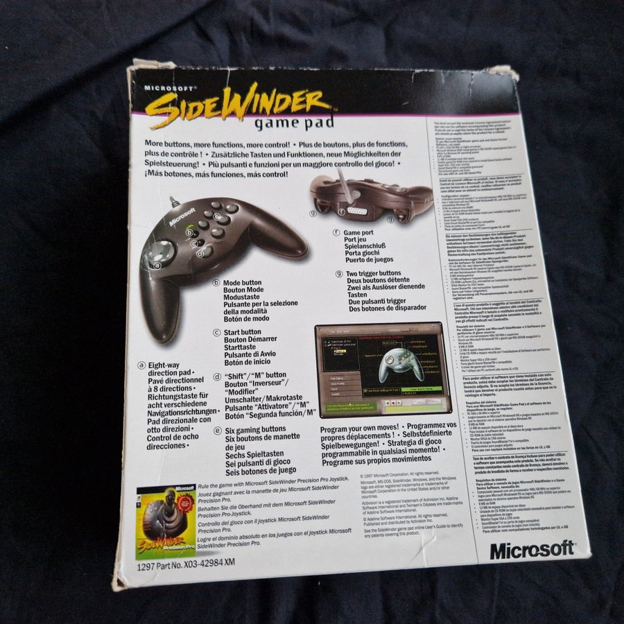 Microsoft Sidewinder Game pad handkontroll pc dator retrodator controller