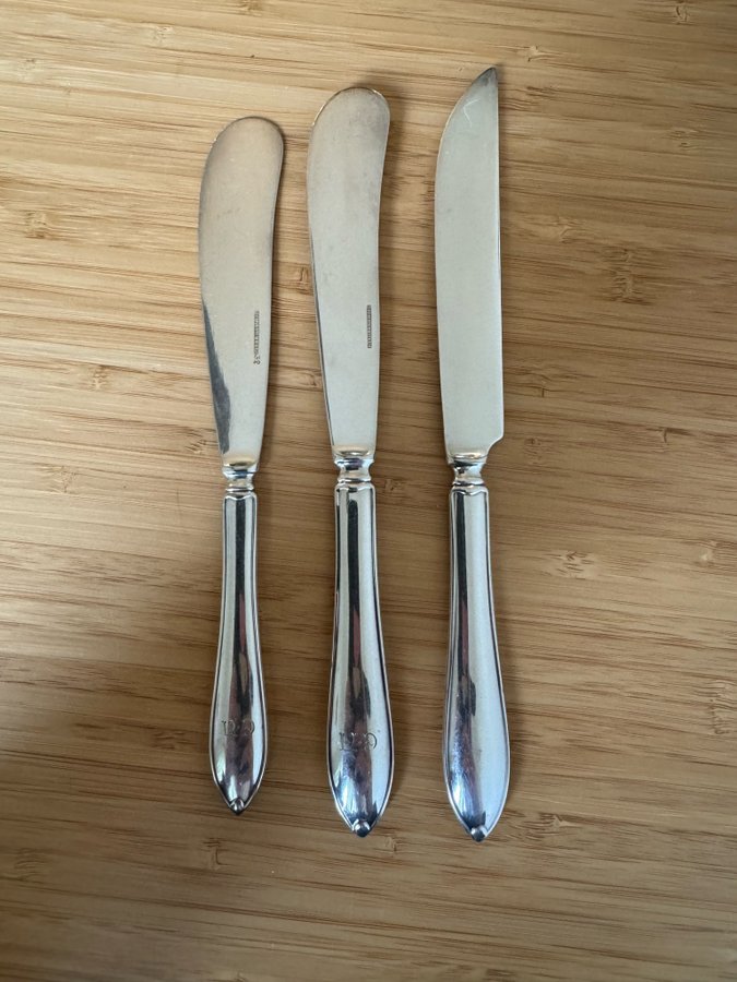 3 knivar nysilver retro