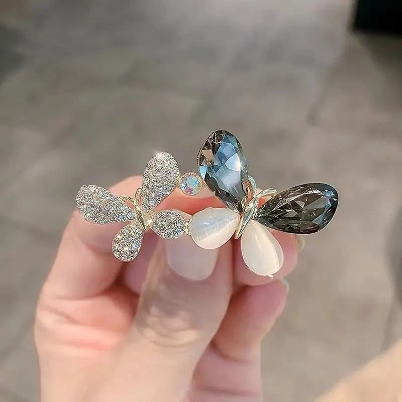 Elegant brosch dubbla fjärilar familj trendiga smycken brooch pin butterfly