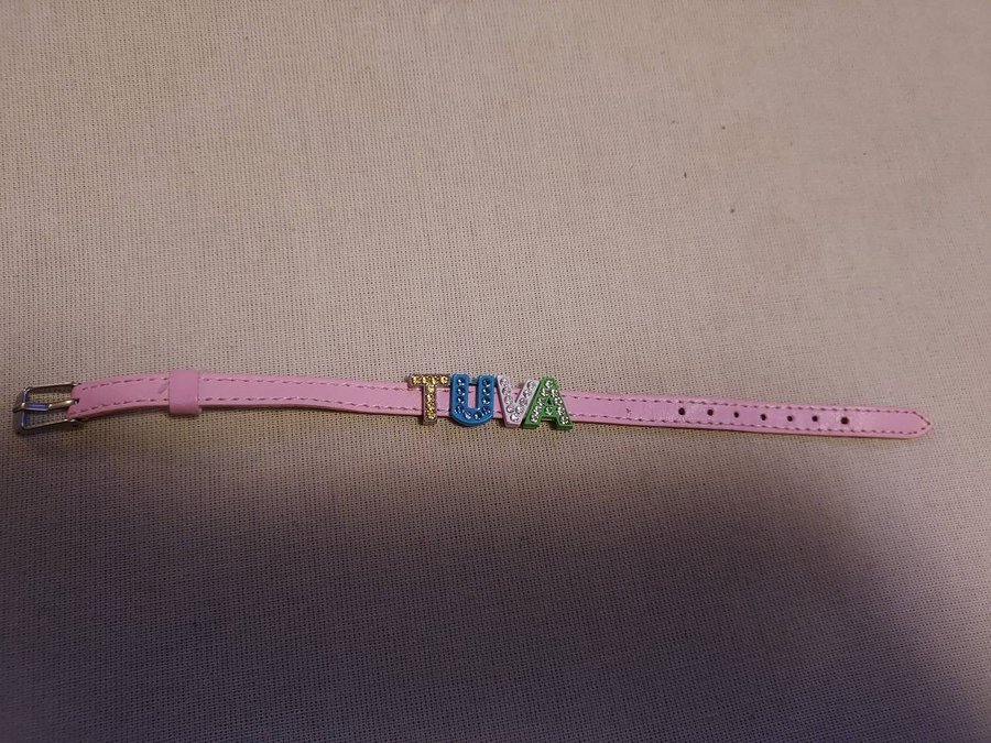 Armband ROSA läder TUVA strass Multicolor L 205 cm