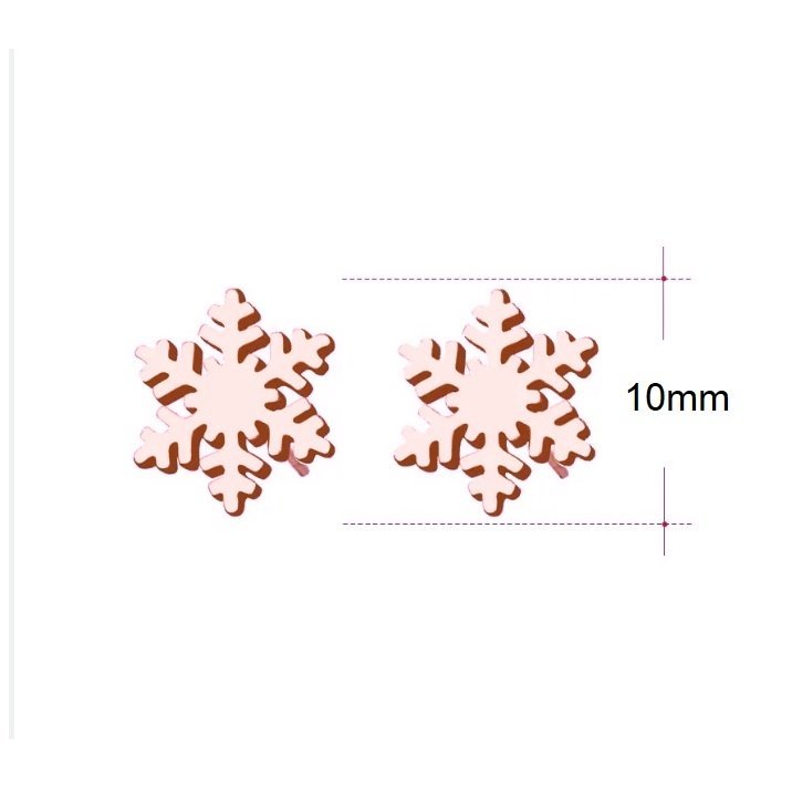 Rödguld Snöflinga örhängen stål pläterad nickelfri harmoni stjärna geometrisk is