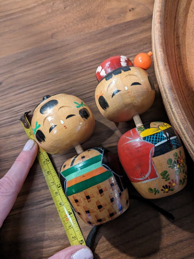 Kokeshi dockor trä Japan vintage