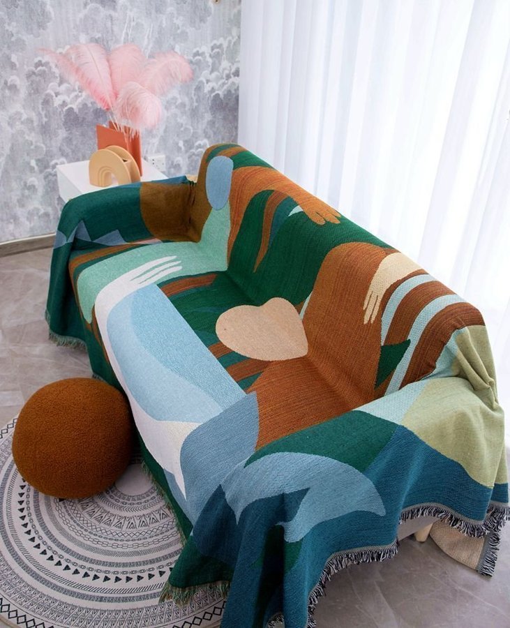 Ins tassel sofa dust cover blanket decorative tapestry travel tapestry,130*180cm