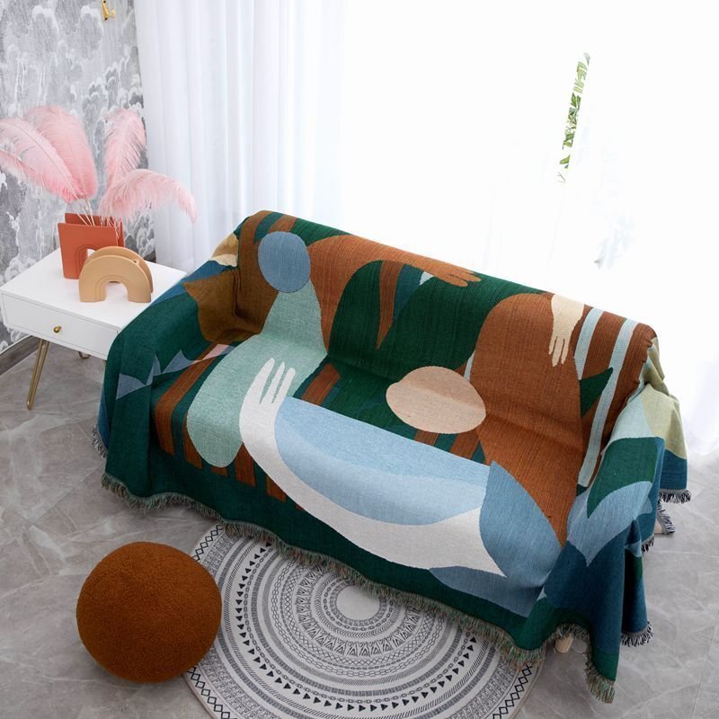 Ins tassel sofa dust cover blanket decorative tapestry travel tapestry130*180cm