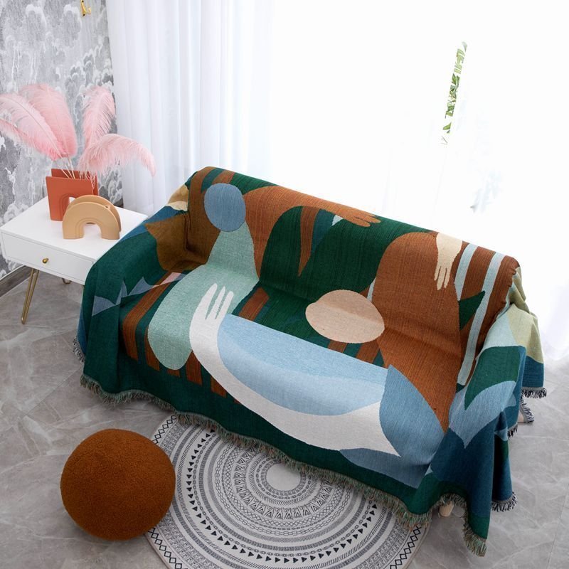 Ins tassel sofa dust cover blanket decorative tapestry travel tapestry,130*180cm