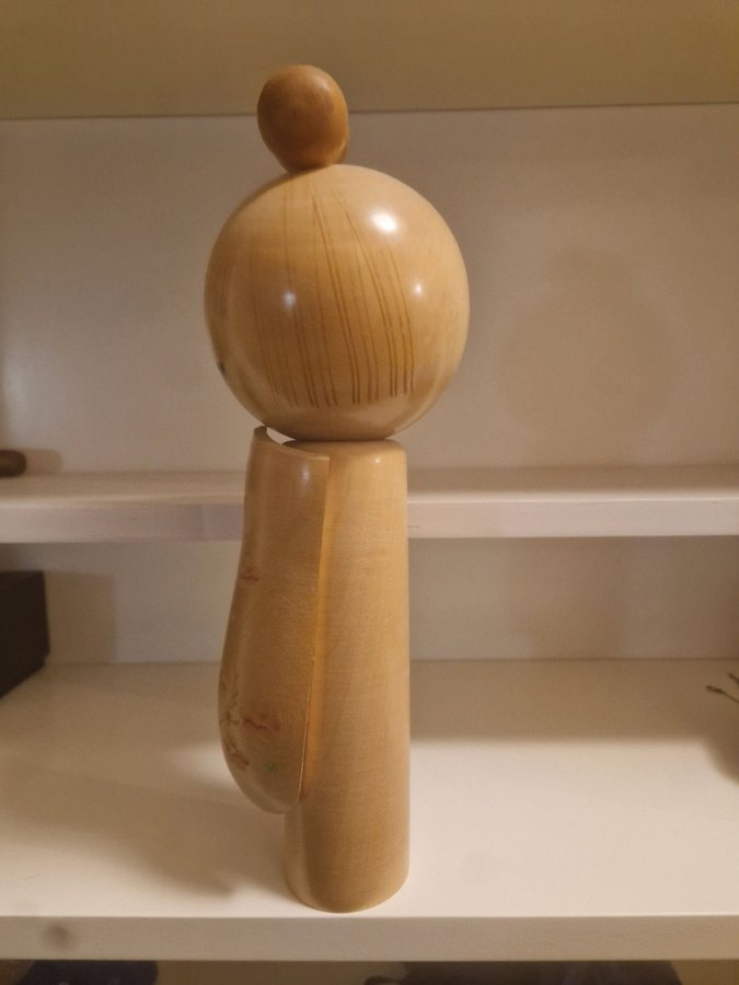 Unik Retro Vintage Kokeshi Dock med Stämpel - 31 cm Höjd