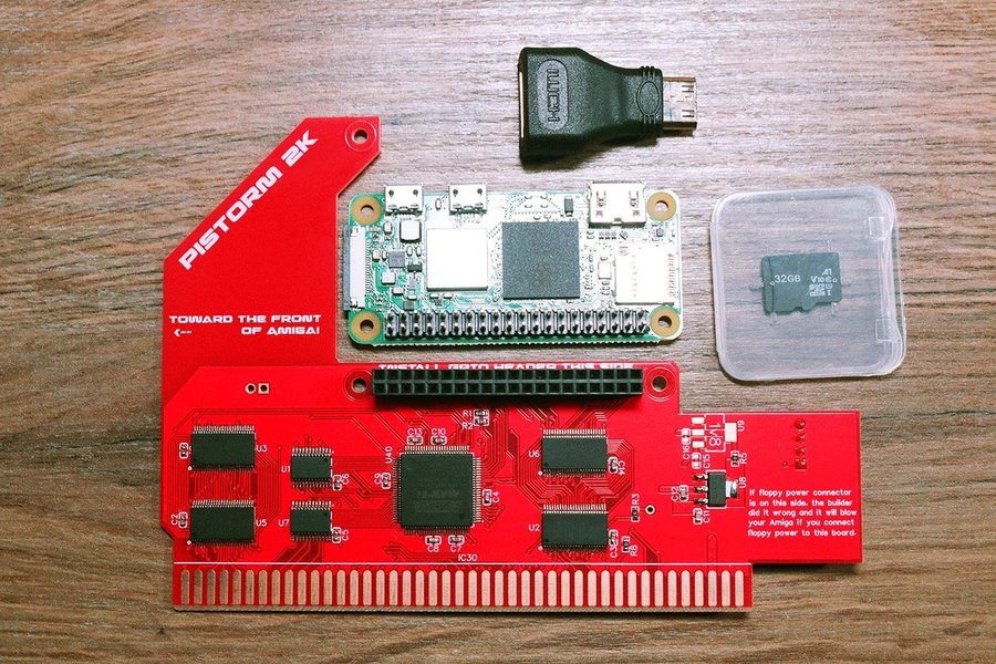 RÖD PiSTORM 2K för A2000 komplett flashad och testad - amiga 2000 pistorm2k red