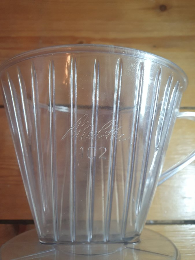 Retro Vintage Melitta Filterhållare 102 i Genomskinlig Plast