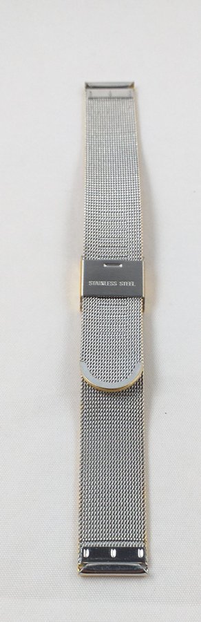 *NY Armbandslänk Stål Guld pläterad Solid Två-delad 10 mm Mesh Längd 12-18 cm