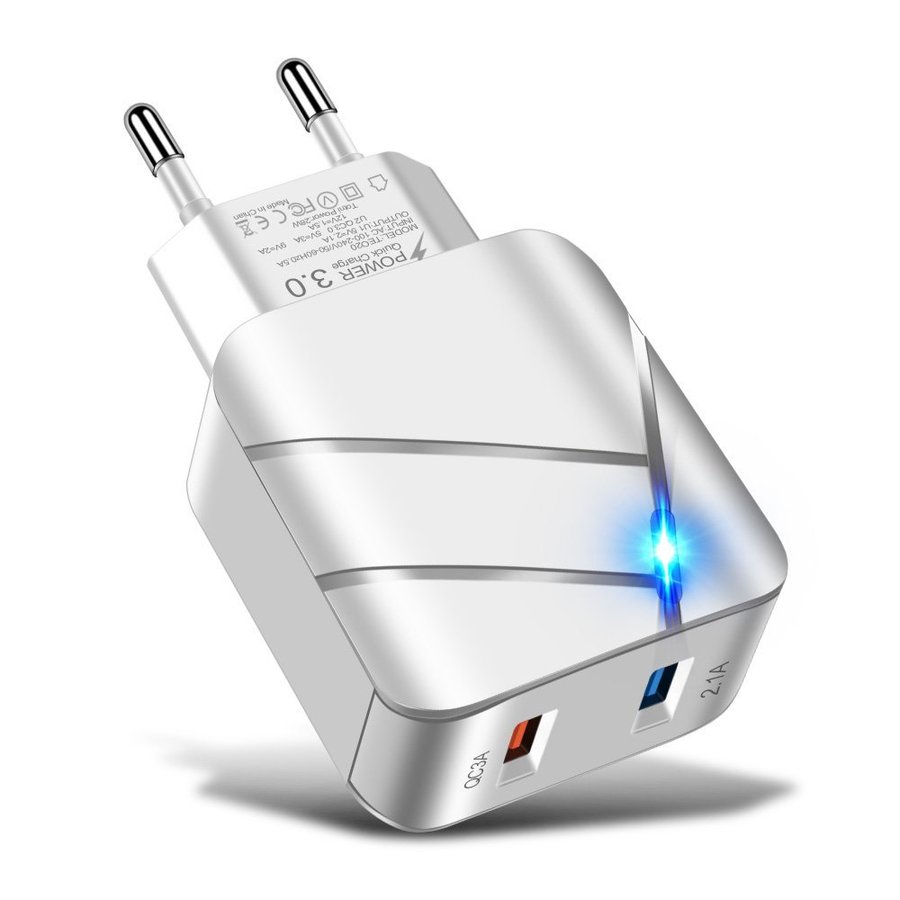 Quick Charge snabbladdare USB-laddare Android snabbladdning mobilladdare - vit