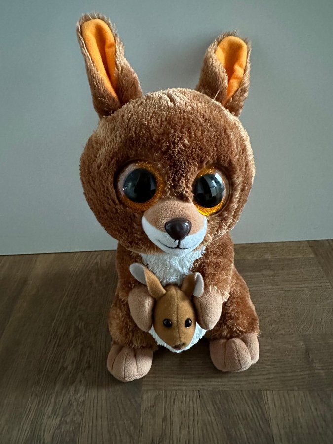 TY Beanie Boo Kipper the kangaroo kängeru med baby storlek 28 cm