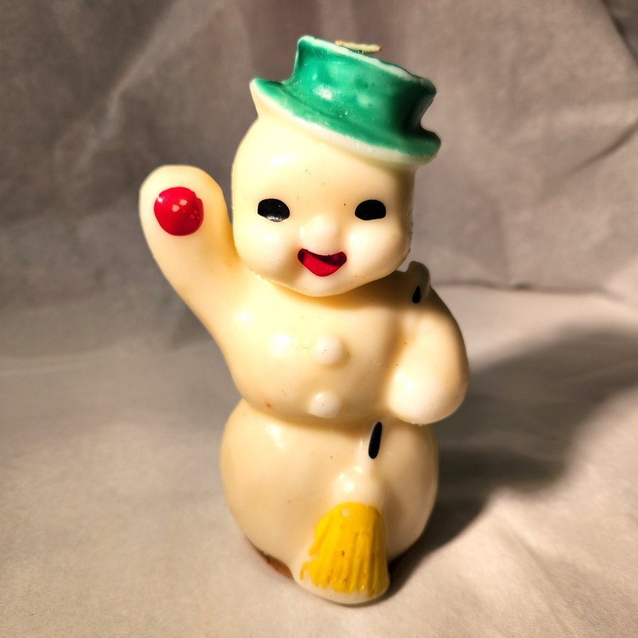 Vintage Christmas Snowman Candle Gurley Novelty Co