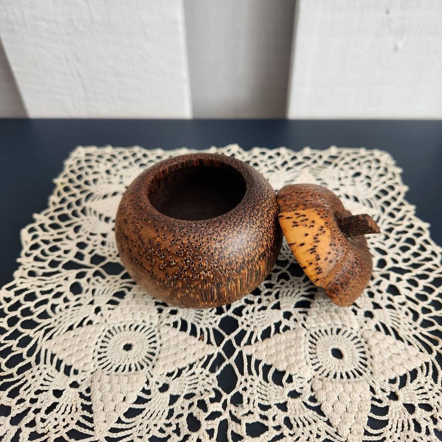 Wooden Apple Trinket Box