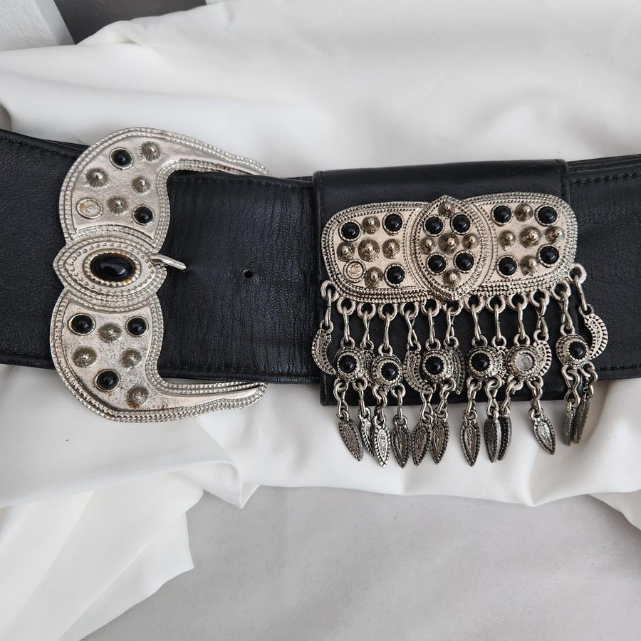 Vintage 80's Street Style Punk Power-Dressing Extra Wide Belt