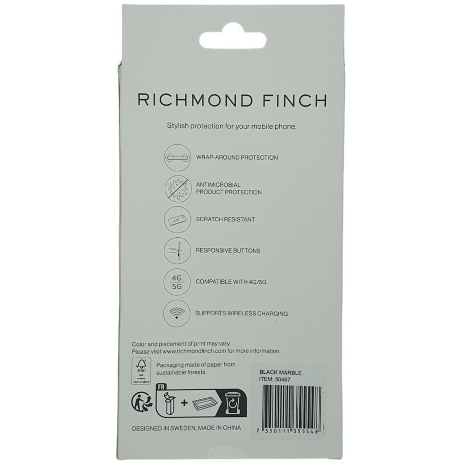 Richmond  Finch Skal för iPhone 14 Pro - Black Marbel