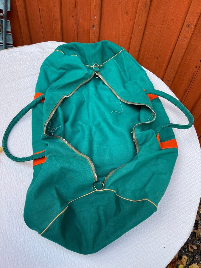 Vintage Retro 70-tal Gymbag Gym Bag Stor Träningsväska Canvas 1970-tal