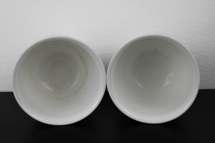 Höganäs Keramik | Vita Krukor på Fot | Ytterfoder | 2 st