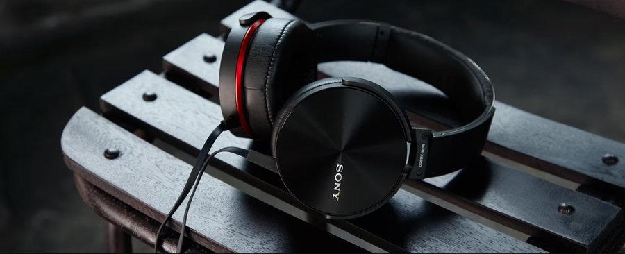 Hörlurar Sony Extra bass MDR-XB950 Trådande hörlurar med mic