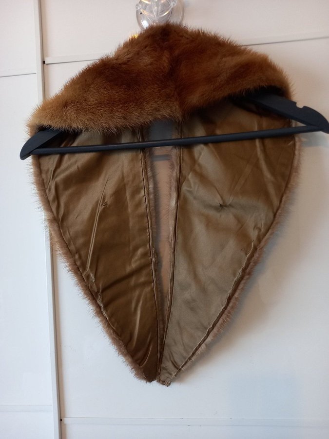 Vintage brun äkta mink pälskrage päls krage till kappa jacka