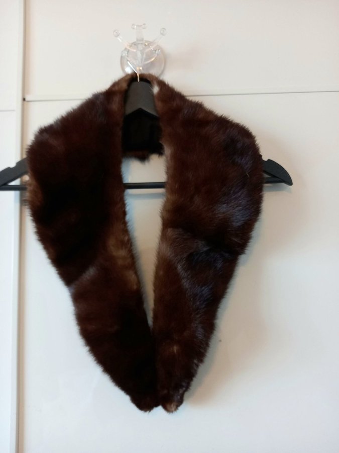 Vintage brun äkta mink pälskrage päls krage till kappa jacka