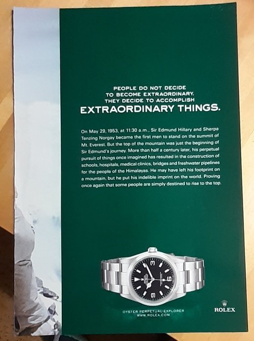 Rolex Explorer USA tidnings annons från 2005