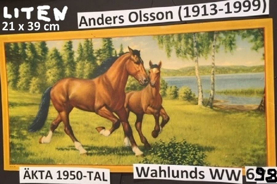 Anders Olsson: Våryra hästar ORIGINALUPPLAGA 1950-tal Pappersbonad 21x39c