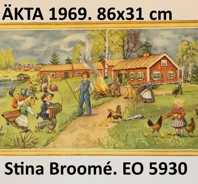 EO 5930 Stina Broomé:Vårbrasalångdans1959Konturstansad ram Pappersbonad86x31