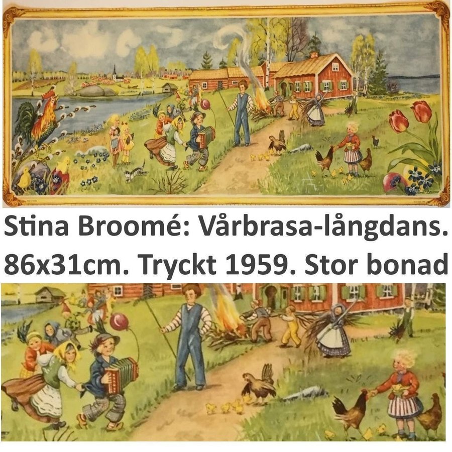 EO 5930 Stina Broomé:Vårbrasalångdans1959Konturstansad ram Pappersbonad86x31