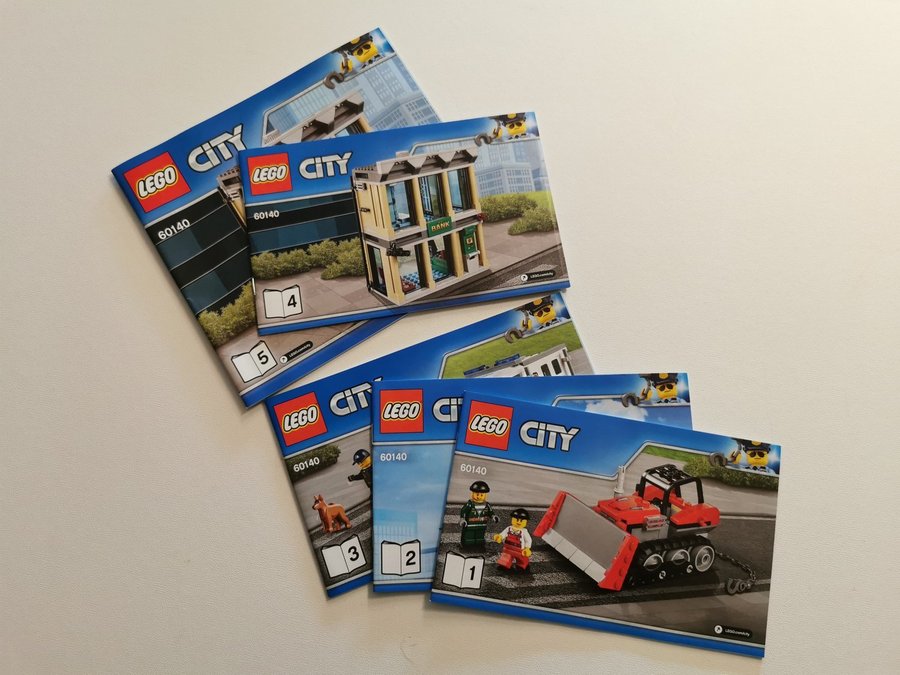 Lego - beskrivning - manual - city - bulldozer break-in - 60140 - (5 delar)