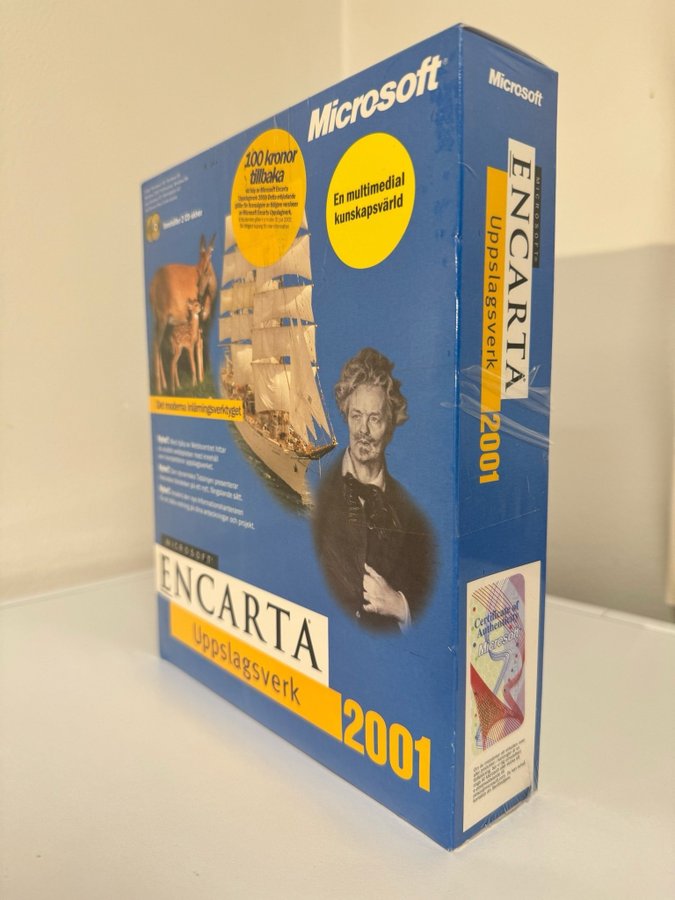 Microsoft Encarta Uppslagsverk 2001 PC Big Box Inplastad!