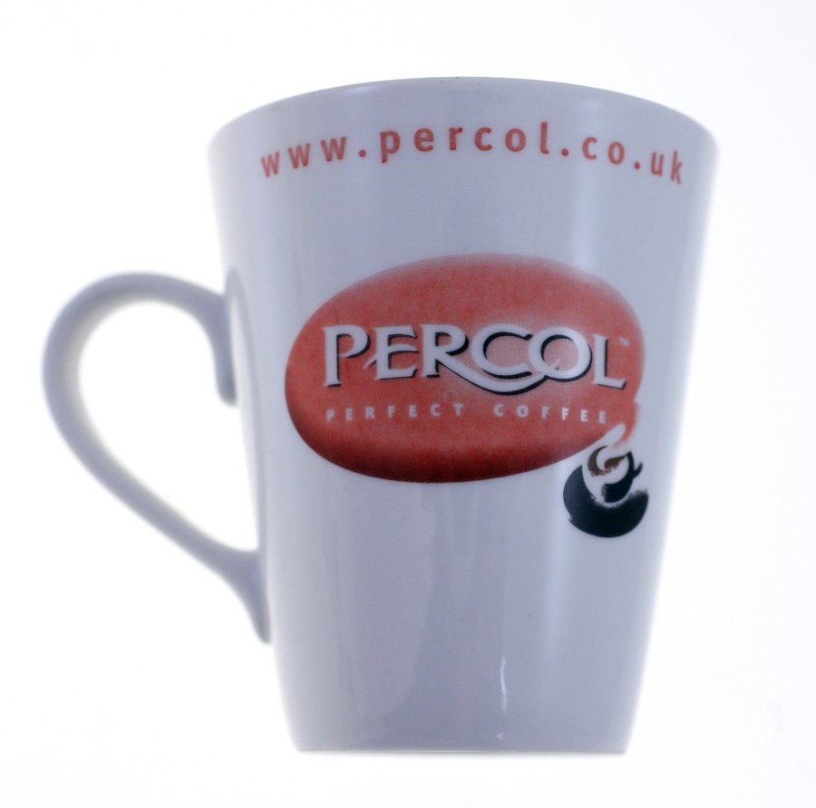 Percol vintage coffee mug-UK Percol original souvenir collectible circa late-90s